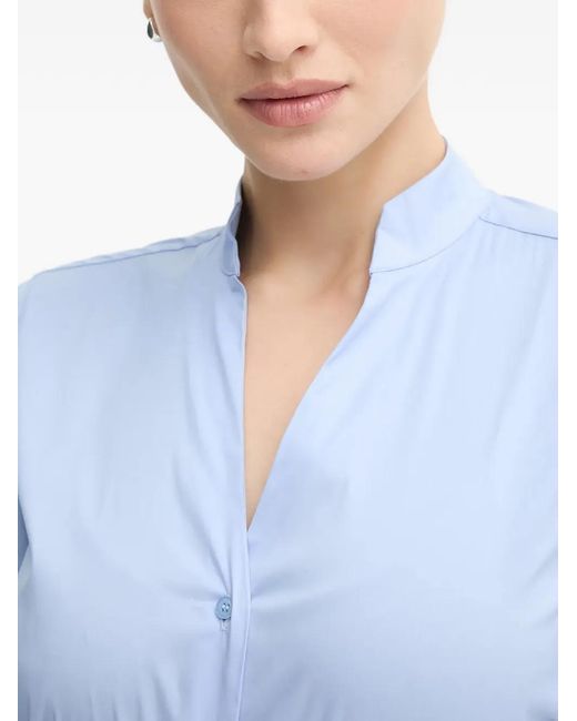 Mos Mosh Blue Ruffled V-Neck Shirt