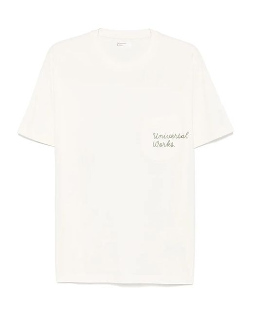 Universal Works T-Shirt Mit Logo-Print in White für Herren