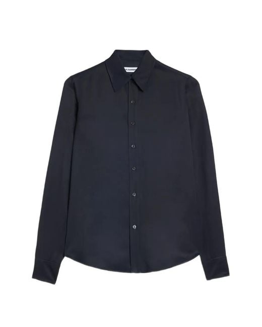 Jil Sander Blue Fitted Fluid Shirt