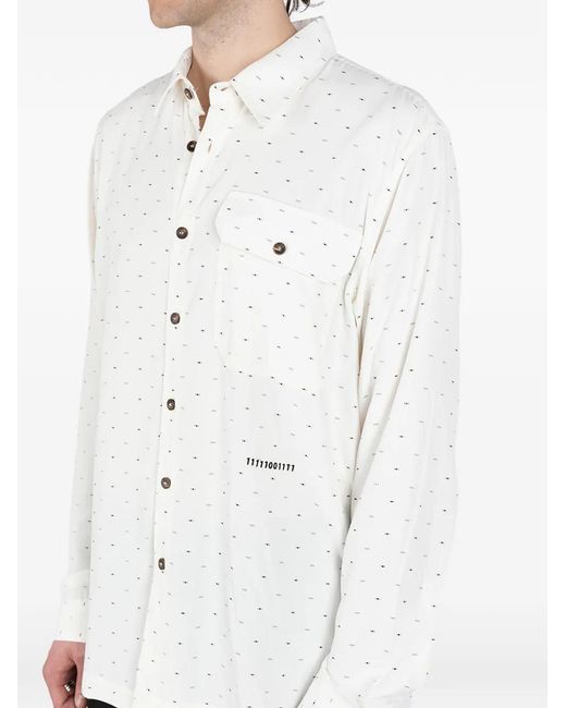 Societe Anonyme White Deadline Flap-Pocket Cotton Shirt for men