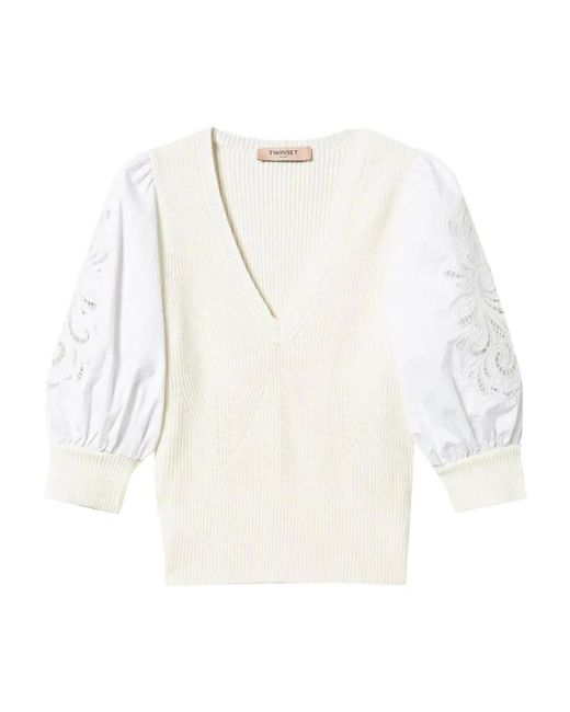 Maglione Con Maniche A Palloncino di Twinset in White