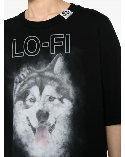 Maison Mihara Yasuhiro Black Graphic-Print Cotton T-Shirt for men