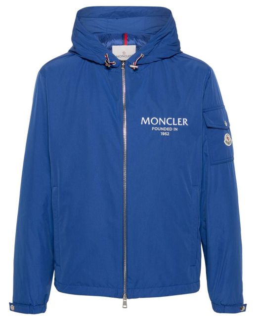メンズ Moncler フーデッド パデッドジャケット Blue