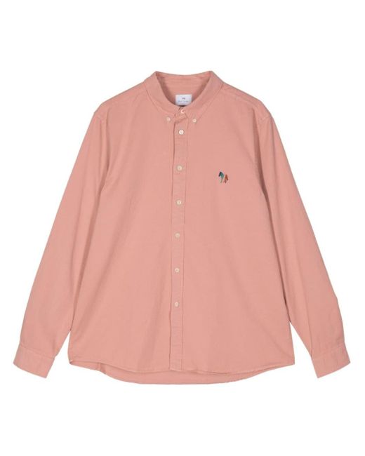 PS by Paul Smith Pink Broad Stripe Zebra Embroidered Shirt for men