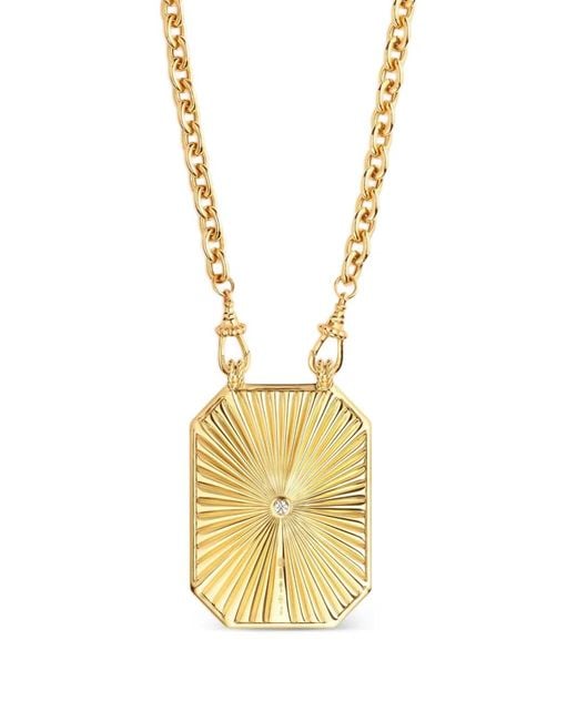 Marie Lichtenberg Metallic Checkered Emerald And Diamond Necklace