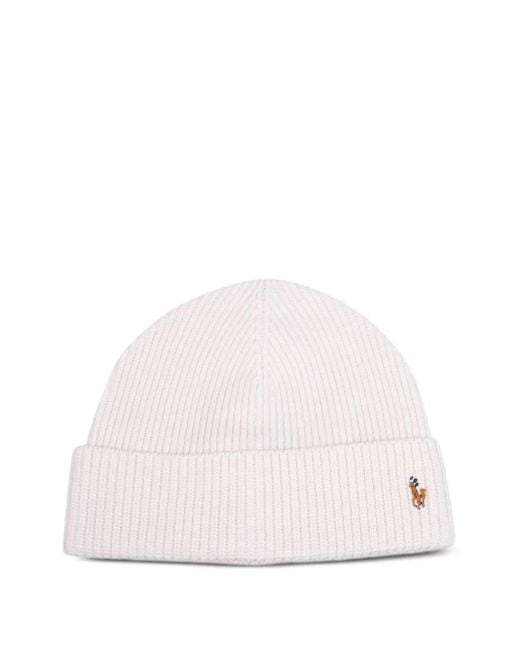 Polo Ralph Lauren Pink Embroidered Beanie Hat for men