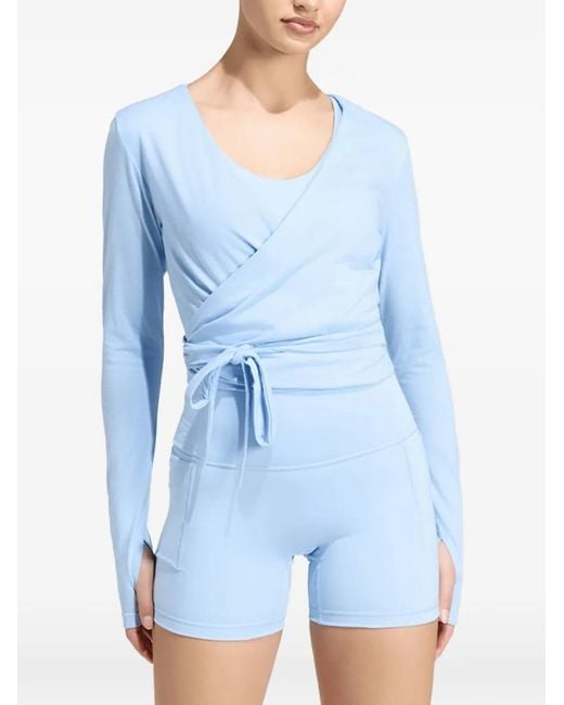 Adidas Blue Studio Soft Wrap Top