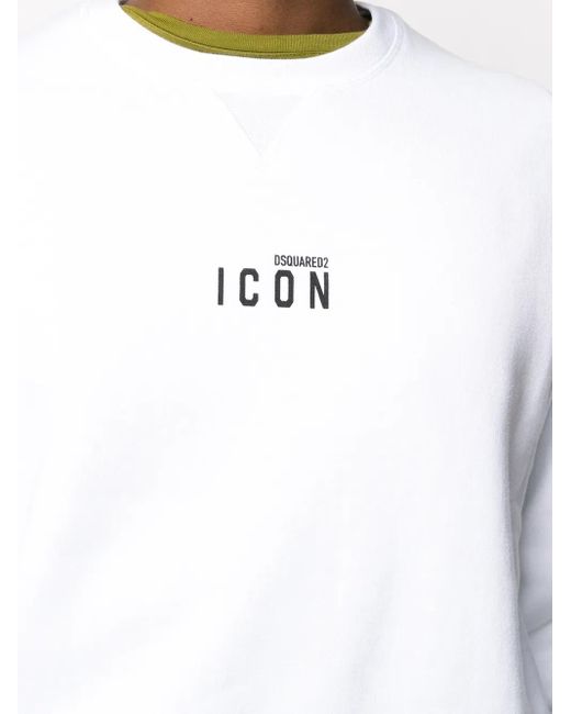 DSquared² Mini Icon-print Crew Neck Sweatshirt In White for men