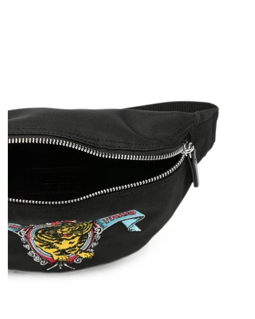 KENZO Black Jumping Tiger Belt Bag for men