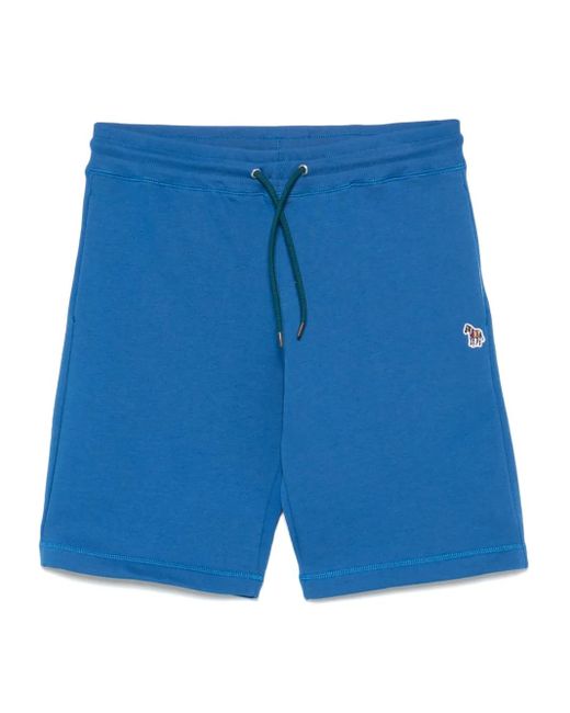 Paul Smith Blue Zebra-Logo Shorts for men