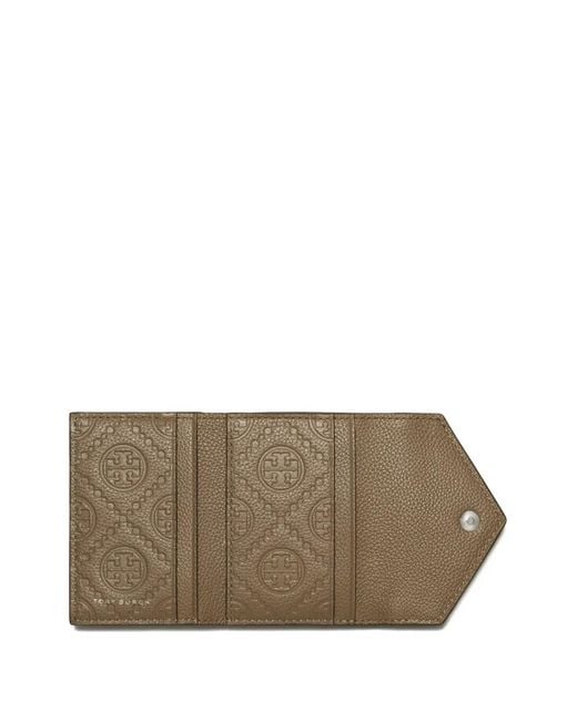 Tory Burch Brown Pebble Envelope Small Wallet