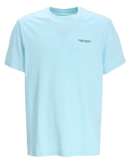 Camiseta con logo estampado Armani Exchange de hombre de color Blue