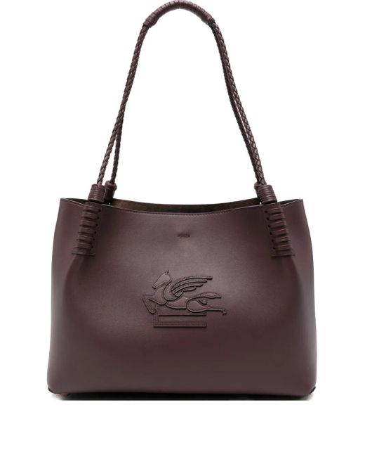 Etro Purple Small Libra Leather Shoulder Bag