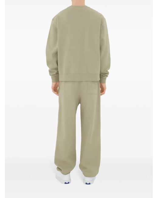 Burberry Natural Appliqué-Logo Cotton Track Pants for men
