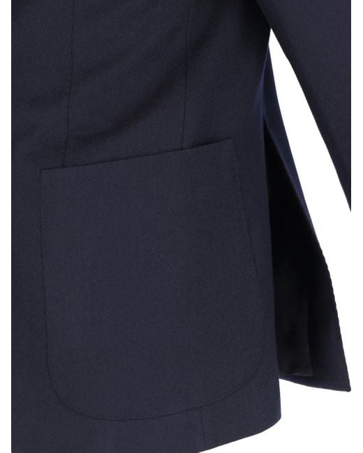 Caruso Blue Single-Breasted Blazer for men