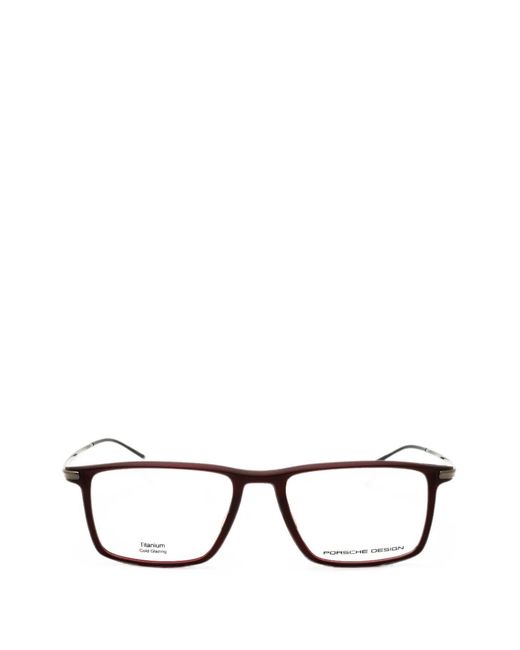 Porsche Design Black Rectangle-Frame Glasses for men
