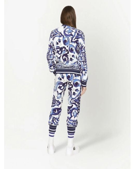 Dolce & Gabbana Blue Majolica-Print Track Pants