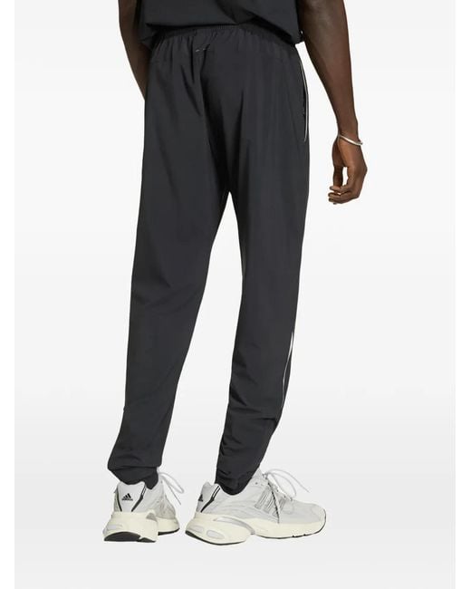 Adidas Black Tech Trefoil Essentials Track Pants for men