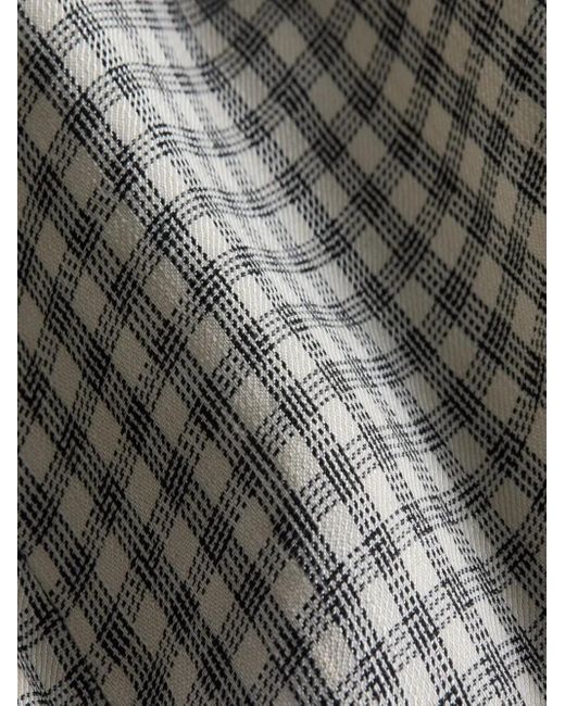 Pantalones rectos a cuadros gingham Theory de color Natural