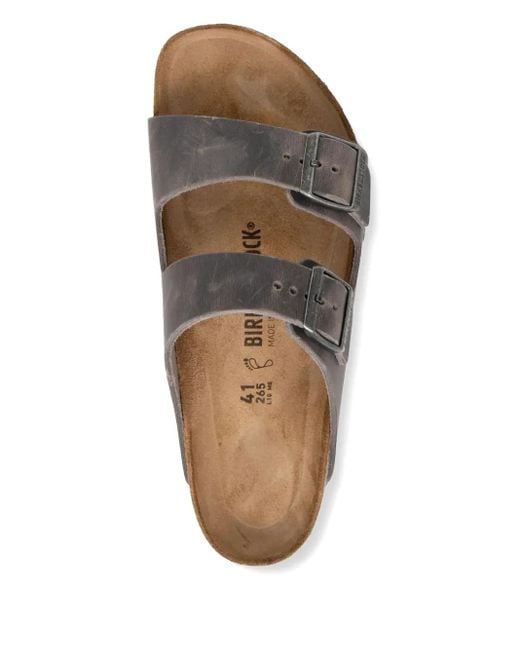 Sandali Slides Arizona di Birkenstock in Brown da Uomo