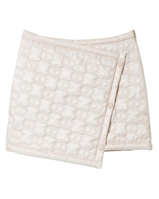 Twinset Natural Quilted Oval T Miniskirt