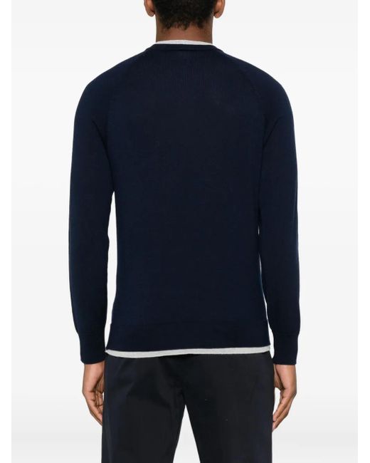 Eleventy Blue Raglan-Sleeve Wool Sweater for men