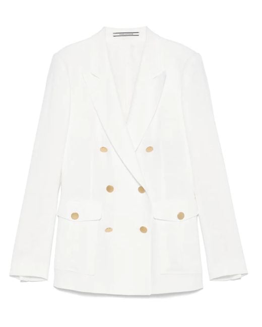 Tagliatore White Double-Breasted Blazer