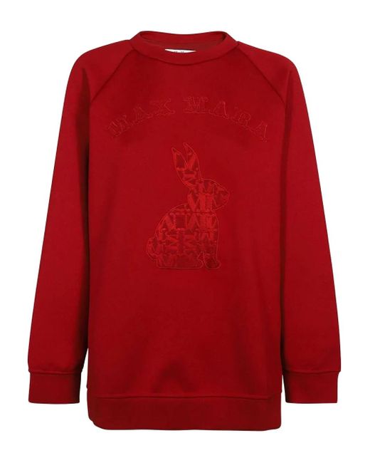 Max Mara Sweater Met Konijnenpatch in het Red