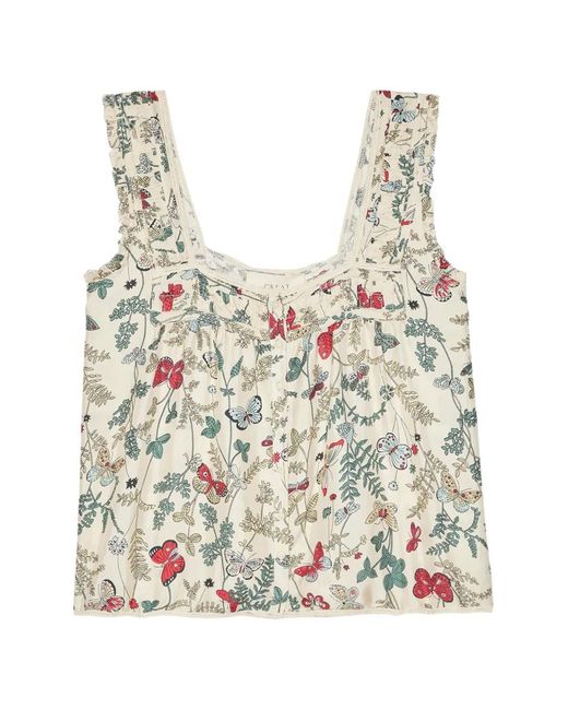 The Great White The Victorian Pleated Floral Top