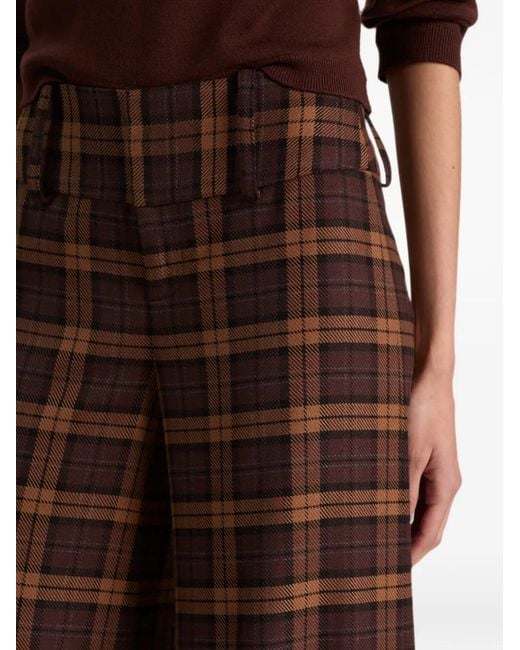 Alice + Olivia Brown Olivia Plaid Trousers