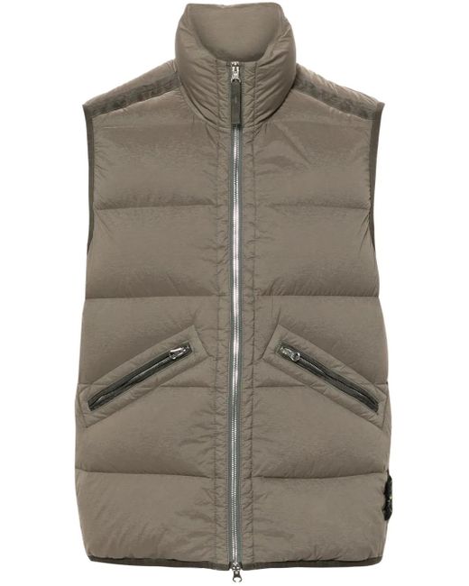 Stone Island Gray Urban Sleek Sleeveless Down Vest for men