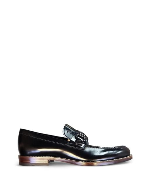 Tod's Black Buckle-Detail Leather Loafers for men