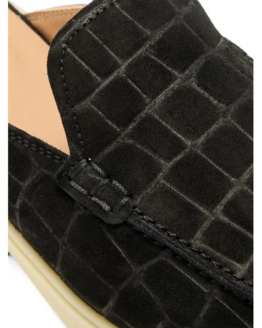 Magnanni Shoes Black Sofia Croc-Effect Slippers