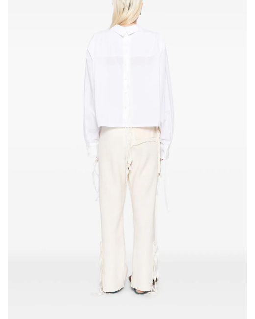 Midorikawa White Fringe Detailing Blouse