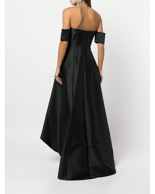 Sachin & Babi Black Agyness Hi-Lo Strapless Gown