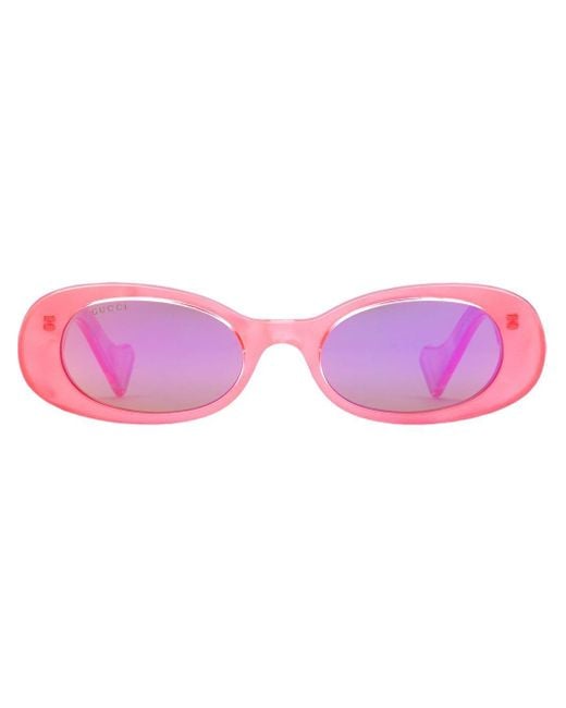 Gucci Pink Sonnenbrille mit ovalen Gläsern