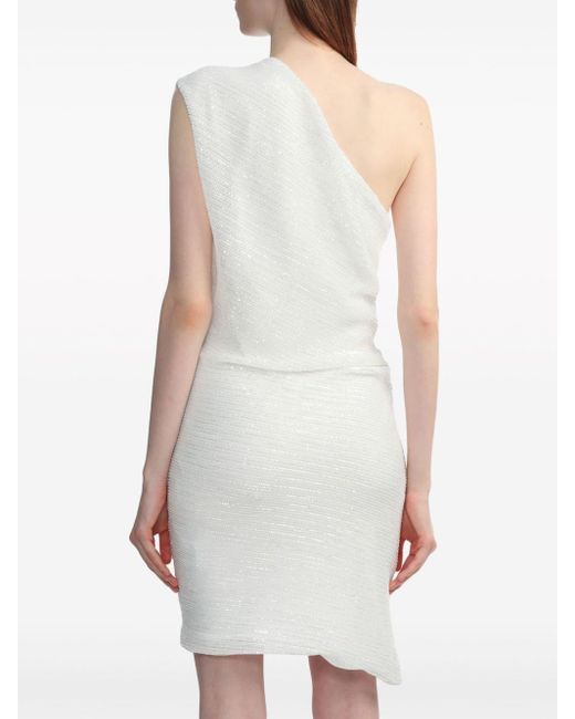 IRO White Haidi One Shoulder Mini Dress