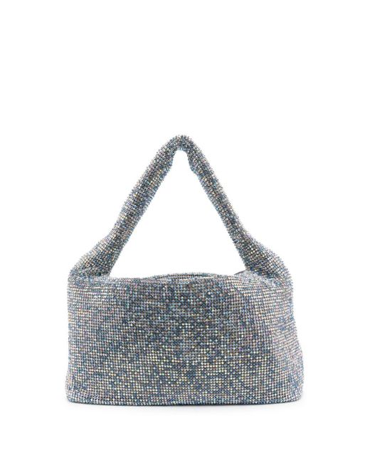 Kara Gray Crystal Mesh Armpit Mini Bag