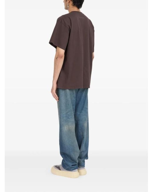 MM6 by Maison Margiela Brown Crew Neck T-Shirt for men