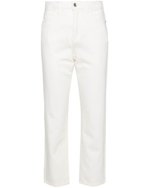 Patrizia Pepe White Cropped-Jeans mit hohem Bund
