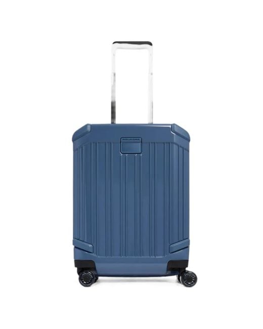 Piquadro Blue Four-Wheel Cabin Luggage