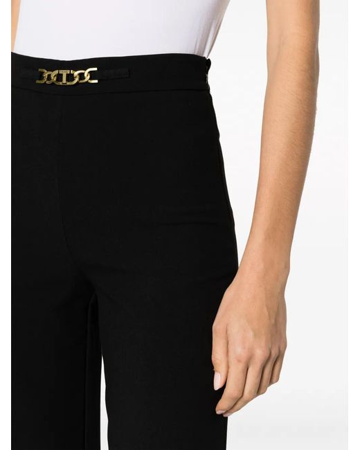 Twinset Black Oval-T Chain Wide-Leg Trousers