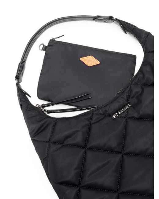 MZ Wallace Black Madison Quilted Shoulder Bag