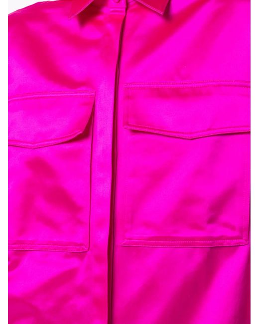 Alex Perry Pink Duchesse Satin Boxy Shirt