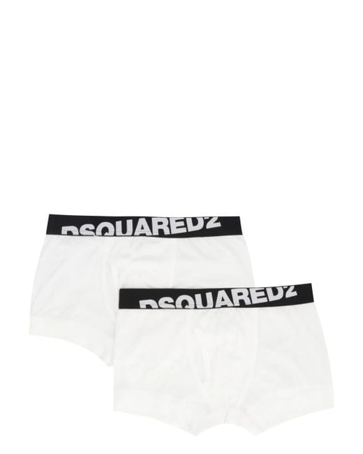 DSquared² White Logo Waistband Boxers for men