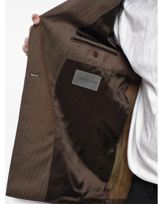 Corneliani Brown Double-Breasted Blazer for men