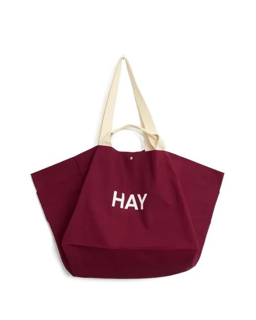 Hay Purple Weekend Canvas-Tote Bag mit Logo-Print