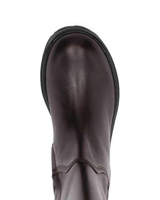 Patrizia Pepe Black Leather Knee-High Boots