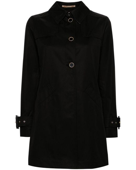 Herno Black A-line Gabardine Jacket
