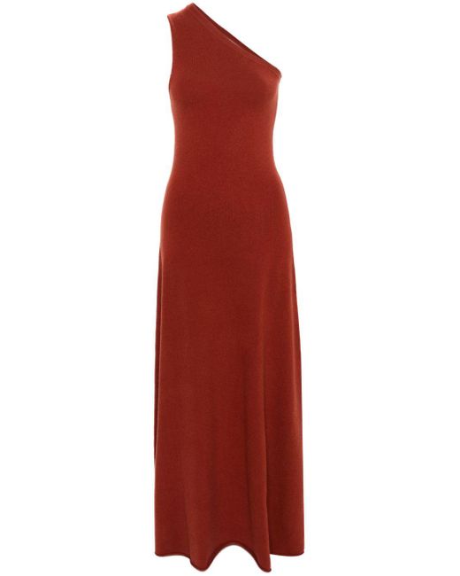 Extreme Cashmere Asymmetrische Maxi-jurk in het Red